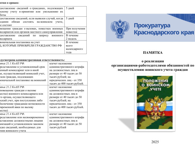 Разработана памятка о постановке граждан на воинский учет